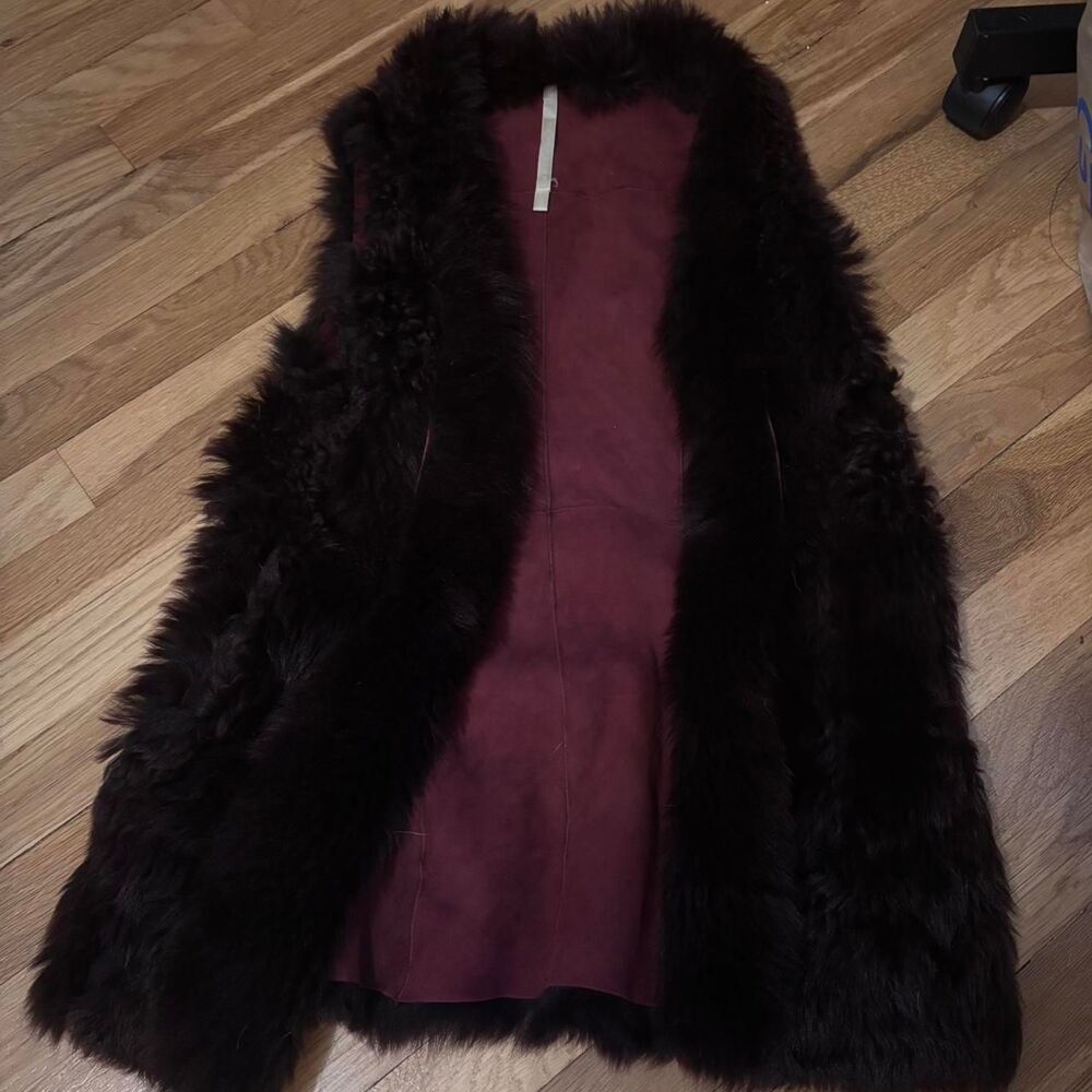 Unbranded Women's Burgundy and Brown Gilet